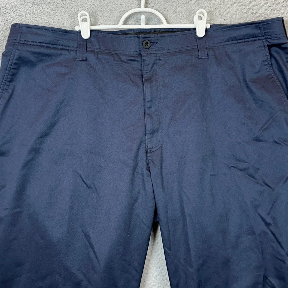 Oak Hill Tech Pant Men 48X28 Straight Fit Navy Blue Stretch Flat Front Chino EUC